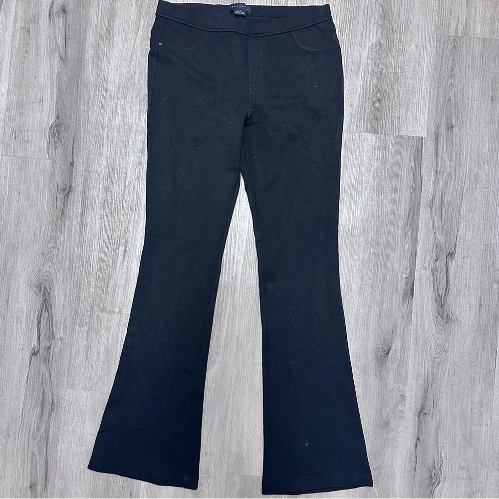 Sanctuary Black Ponte Stretch Kick-Flare Pants L